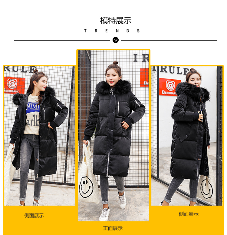 Áo bà bầu nhung vàng mùa đông Phiên bản Hàn Quốc của áo xuống cotton nữ áo dài cotton dày áo khoác cotton rộng phù hợp với tháng áo váy cho bà bầu