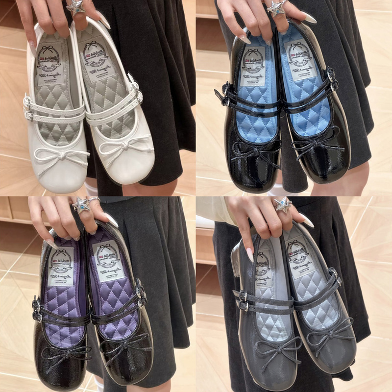 Korean Genuine Rockfish Shoes 26 New Model Double Bow Mid-Heel Patent Leather Mary Jane Ballet Shoes for Women Korean Genuine Rockfish Shoes 26 New Model Double Bow Mid-Heel Patent Leather Mary Jane Ballet Shoes for Women