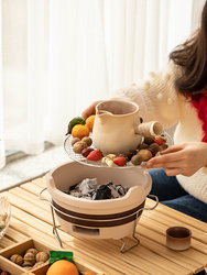 Jar-boiled teapot and stove-cooked tea household indoor roasted milk teapot net celebrity roasted tea single pot carbon stove teapot earthenware pot