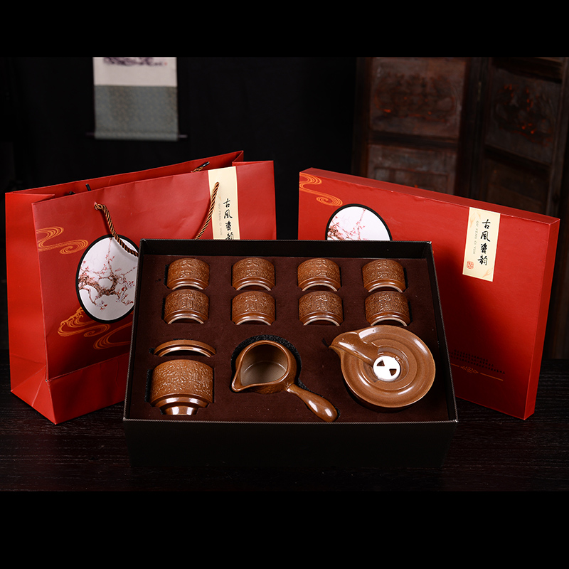 Stone mill automatic restoring ancient ways of make tea tea set lazy household ceramic teapot teacup fortunes kung fu