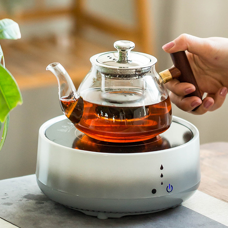 Glass kung fu tea set suit household heat resistant high temperature electric TaoLu boiled tea, wood side the scented tea filter teapot