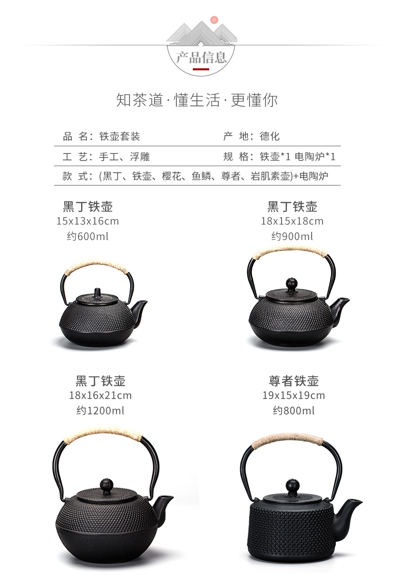 Iron pot of cast Iron teapot kettle boil tea machine manual imitation Japan Iron brother TaoLu suit household pot of electricity