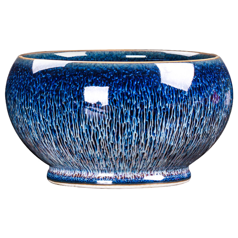 Variable tea wash to built red glaze, obsidian ceramic water jar is large capacity Variable water bowl drawing TuHao tea cups to wash
