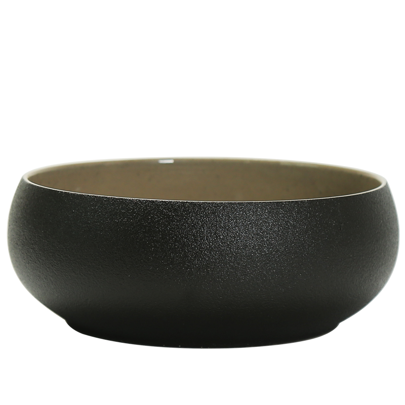 Black pottery coarse pottery tea wash water writing brush washer water bowl meng glass ware ceramic kung fu tea tea accessories size