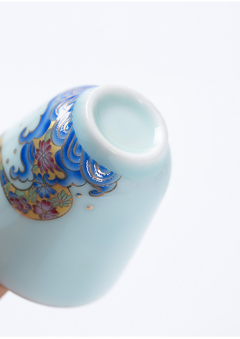 Travel of blue and white porcelain tea set a pot of two cups of portable package take home office personal crack water cup teapot
