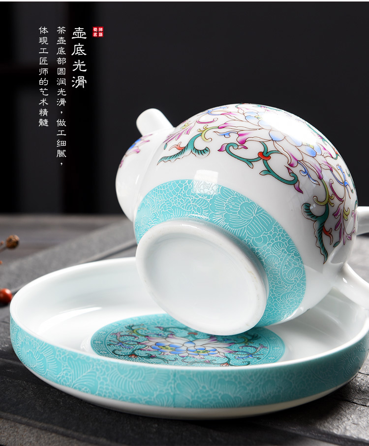 Full manual flower pot with ceramic pot bearing enamel enamel kung fu tea tea machine belt filter single pot of black tea
