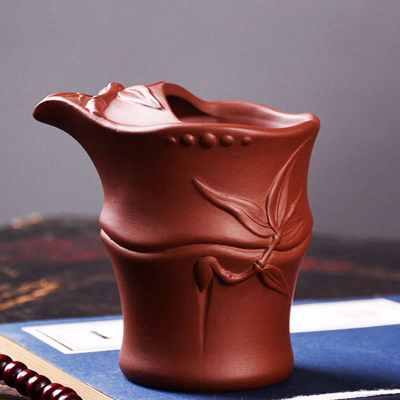 Undressed ore yixing purple sand kung fu tea set suit household whole tea teapot teacup side zhu mud the bamboo pot