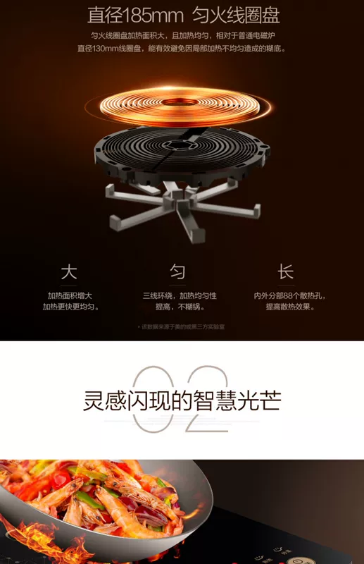 Midea / Midea C21-WT2118 Bếp điện từ gia dụng Điện thông minh Stir-Fry Cửa hàng chính thức Cửa hàng pin chính hãng bếp điện sanaky