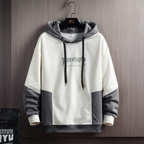 Spring 2021 new mens hooded sweater spring and autumn clothing Korean version of slim stitching long sleeve T-shirt student jacket