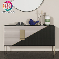 Xuan Guan Cabinet Light Extravagant Partition Cabinet Nordic Entrance Decoration Cabinet Fancy Dining Side Cabinet American Solid Wood Drawer Furniture Custom