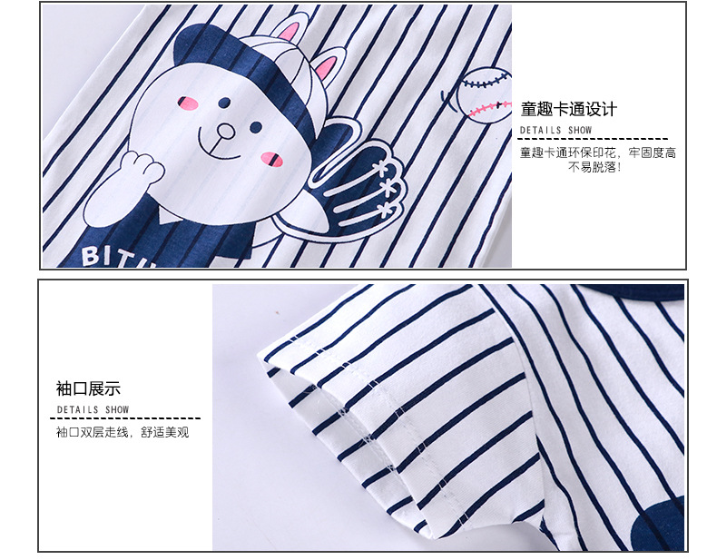 Mùa hè cho trẻ sơ sinh quần áo trẻ em cotton hai mảnh phù hợp với nam và nữ quần short bé ngắn tay Dịch vụ tại nhà Hàn Quốc - Phù hợp với trẻ em ao so sinh be trai