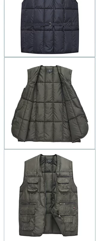 Áo vest nam mùa đông ấm áp cho cha trung niên mặc cộng với nhung dày mùa đông áo vest vest vest cỡ lớn