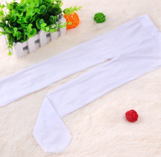 Kindergarten primary and secondary school performance Spring and autumn winter even body pants Velvet women children beating bottom white pants socks thick and thin