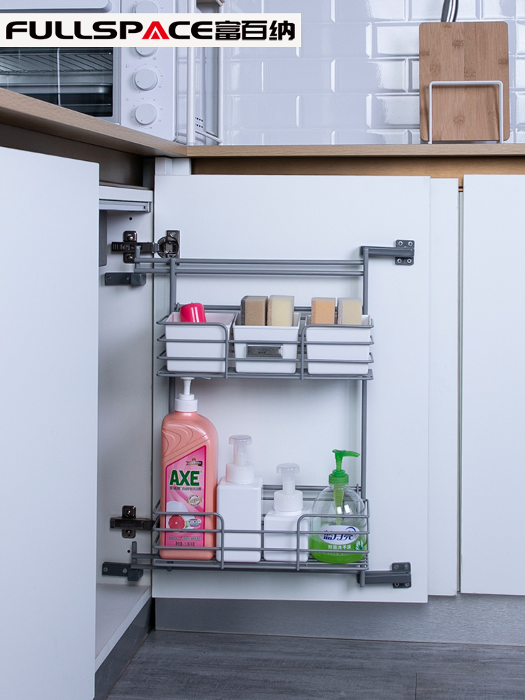 Kitchen sink storage shelf 400-450mm cabinet door shelf Environmental protection dry plating nano spraying ten years will not fade