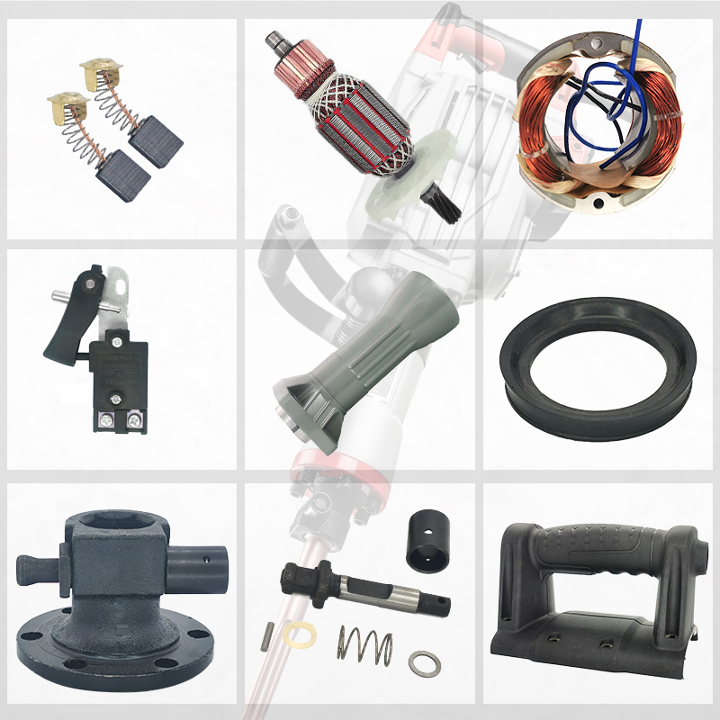 95 65 125 electric pick Rotor Stator handle switch pin iron head piston ring Chuck carbon brush accessories