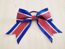 Cheerleading competition tiara floral headdress cheerleading aerobics ribbon headdress bow Triple hair clip bright