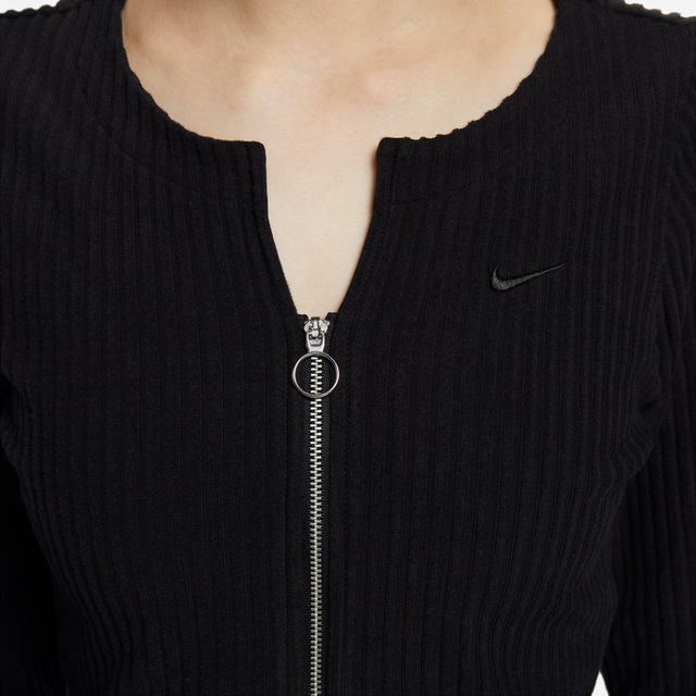 Nike Nike ຢ່າງເປັນທາງການຂອງແມ່ຍິງ slim zippered ribbed cardigan summer ຮູບແບບເດັກຍິງຮ້ອນໃຫມ່ knitted FN3683