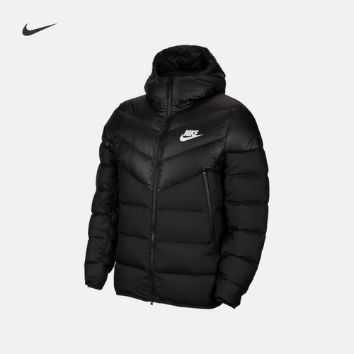 Nike, удерживающая тепло водоотталкивающая флисовая куртка с капюшоном с пухом для отдыха, увеличенная толщина
