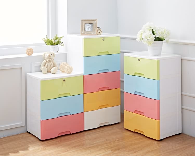 45 Sided Wide Drawer Storage Cabinet Plastic Wardrobe Storage