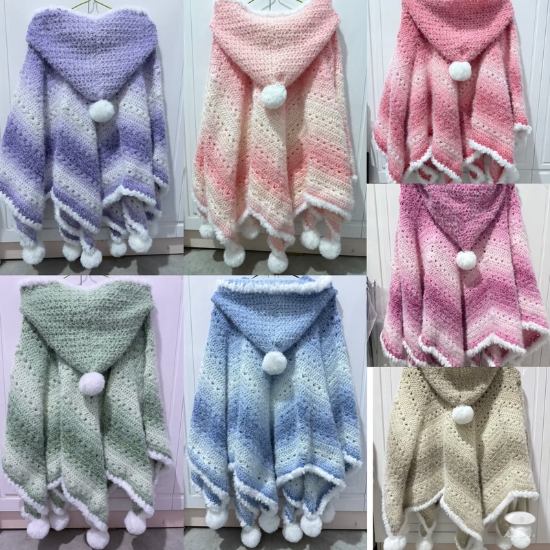 Finished Product: Hand-Crocheted Seven-Star Blanket Cape Shawl, Light-Touch Cape Shawl, Birthday Gift for Best Friend, Girlfriend, Teacher Finished Product: Hand-Crocheted Seven-Star Blanket Cape Shawl, Light-Touch Cape Shawl, Birthday Gift for Best Friend, Girlfriend, Teacher