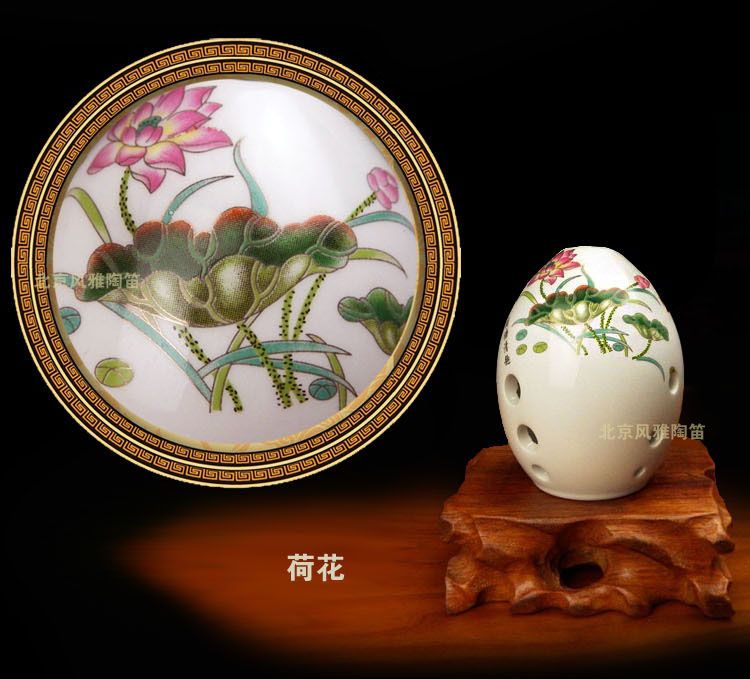 Gửi túi + hộp + thông tin! ! Đồ gốm sứ tráng men tám lỗ màu trắng quà tặng nhạc cụ lê 埙 (rửa miễn phí) - Nhạc cụ dân tộc sáo inox