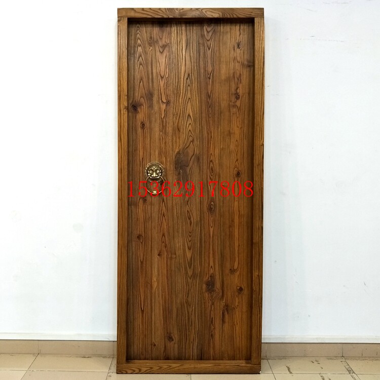 Solid wood single door room door rural courtyard door villa solid wood door Chinese antique door club hotel private room door