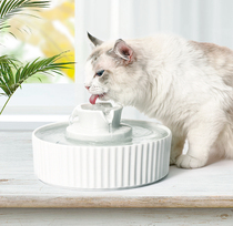 Global light cake ceramic pet water dispenser cat healthy living water self-circulation filter ceramicfount