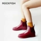 Giày đi mưa ống ngắn của Anh Rockfish phong cách thời trang nữ mặc ngoài Giày đi mưa Chelsea giày nước cho những ngày mưa - Rainshoes