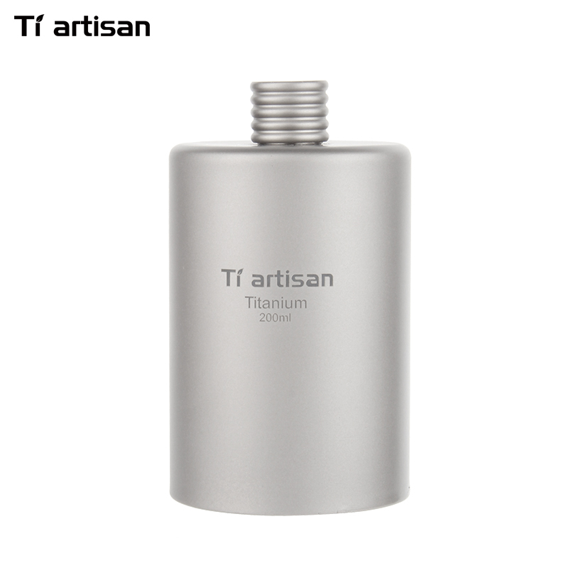 Titanium Craftsman Outdoor Portable Jug Portable Pure Titanium Jug Mini Frosted Small Jug Round Metal Wine Bottle 7oz
