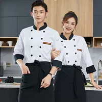 Белый топ с длинными рукавами + фартук (в стиле с тремя полосками)