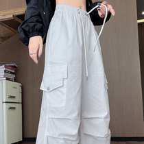 White American-style street casual sports overalls for women in autumn high-waisted slimming jazz dance wide-leg pants