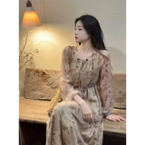 Ретро осенний лонгслив, платье, длинная юбка, китайский стиль, облегающий крой