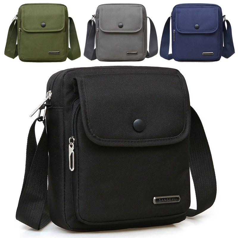 New Fashion 100 Hitch Men Mini Skew Satchel Multilayer Middle Aged Nylon Cloth Single Shoulder Bag Casual Little Scapegoat