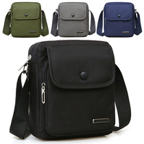 New Fashion 100 Hitch Men Mini Skew Satchel Multilayer Middle Aged Nylon Cloth Single Shoulder Bag Casual Little Backpack