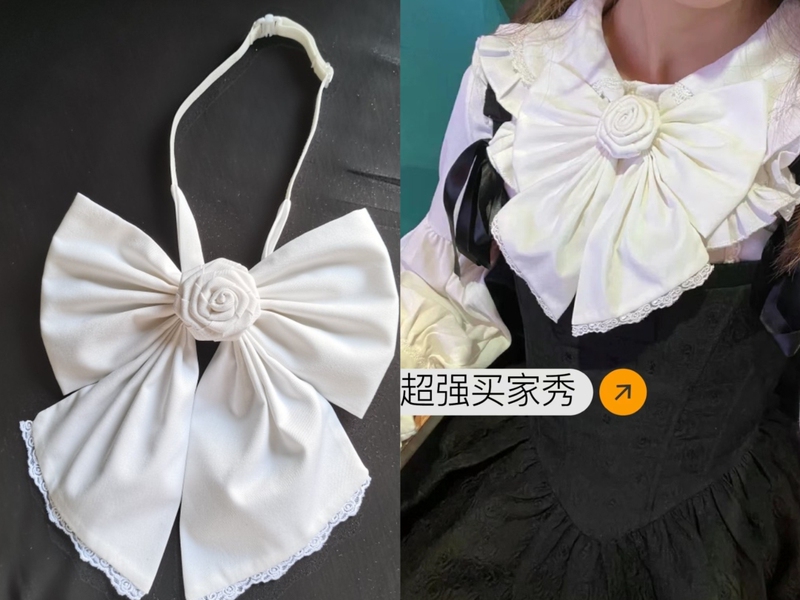 Lolita Style Girl's Bow Tie White Shirt Collar Accessory Handmade LAOSHU Bow Tie Replica