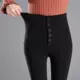 Quần legging dài cạp cao 178 Phiên bản Hàn Quốc mùa xuân và mùa thu cỡ lớn chân to Chất béo quần bút chì nhỏ eo cao kéo dài 6 hàng khóa - Khởi động cắt