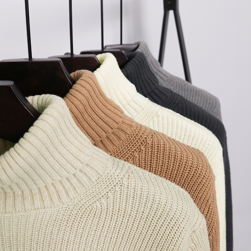 Korean multi-color turtleneck sweater men's thick winter trend sweater men's Korean version of the slim casual knitted sweater sanitary clothing men