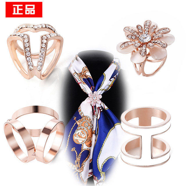 Korean high-end accessories brooch female corsage cardigan coat anti-lighting pin all-match simple dual-use silk scarf buckle