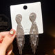 s925 silver needle South Korea Dongdaemun fashion tassel diamond drop earrings long earrings net celebrity temperament earrings women