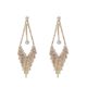 Long diamond-encrusted zircon tassel earrings simple fashion temperament face thin earrings female trendy net celebrity personality ear jewelry