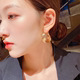 Atmospheric exaggerated earrings women's new trendy simple and versatile personality earrings Korean net celebrity temperament circle earrings earrings