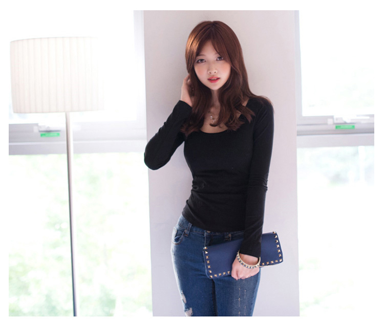Mùa xuân mới của phụ nữ phiên bản Hàn Quốc của chiếc áo thun cổ dài tay dài tự canh thời trang thắt nơ thắt nơ cỡ lớn áo thun kiểu đẹp