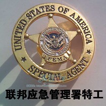 US FEMA Agent Metal badge Chest chapter Identification chapter Commemorative medal Small metal badge