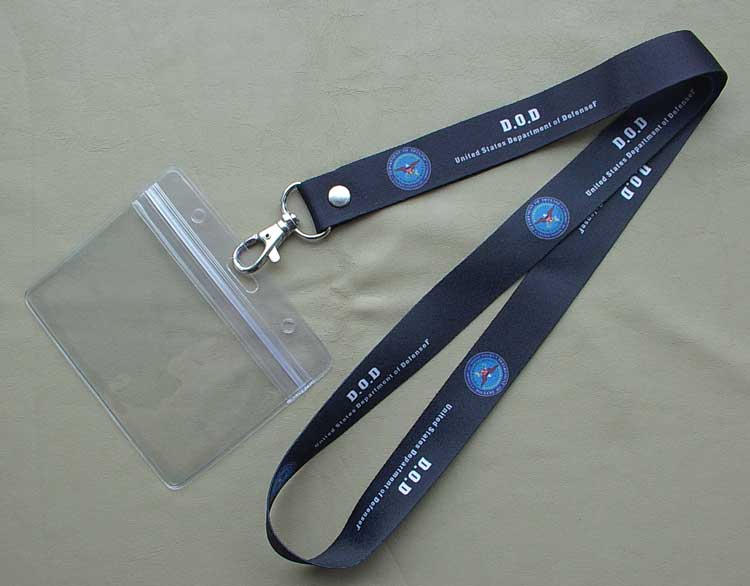 American anime Lanyard Thermal transfer double-sided printing Log USA DOD ID card cover Lanyard Lanyard card delivery case