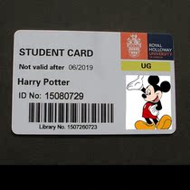 Personalized customized entertainment card RHUL Animation entertainment customized version of Royal Holloway College University of London UK