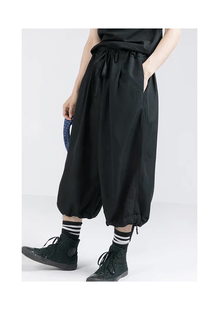 Đôi khi một mẫu khác / mùa hè và mùa thu Tiansi lỏng 7 chiếc quần đen thoải mái - 3/4 Jeans quần tây
