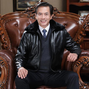 冬季男士加绒加厚皮夹克外套