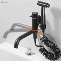 Balcony bathroom Black single cold washing machine Mop pool Double with extended faucet into the wall with spray gun rotatable