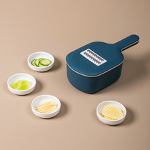 (Super easy to use) kitchen supplies multifunctional vegetable cutting shaved potato chips household cutting machine drain basket