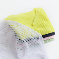 Mesh Sunscreen Children Thin air Breathable Female Baby Ice Silk Outfitting Summer Knit Air Conditioning Cardiovert Jacket